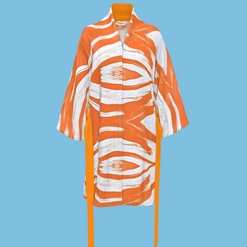 'Orange Swirl' Unisex Kimono