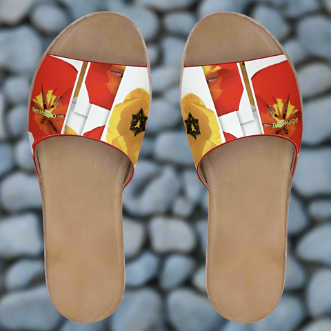‘Dua Tulipa' Leather Sliders
