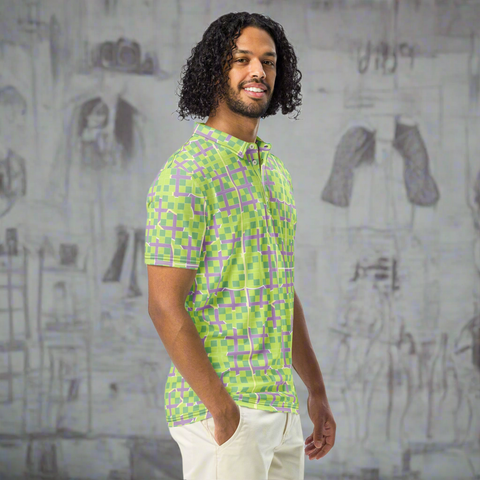 'Irish Tee' Pixel Men’s Slim Fit Polo