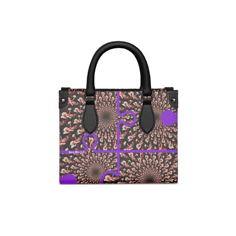 'Purple Peacock' Leather Shopping Bag