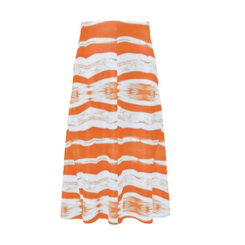'Orange Swirl' Midi Skirt