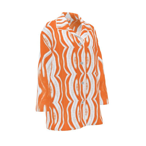 'Orange Swirl' Women's Luxury Pajama Shirt