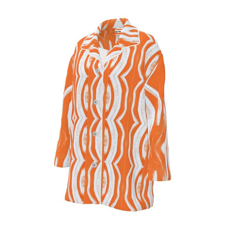 'Orange Swirl' Women's Luxury Pajama Shirt