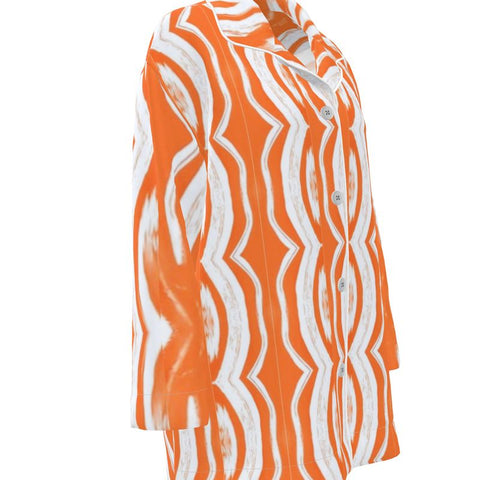 'Orange Swirl' Women's Luxury Pajama Shirt