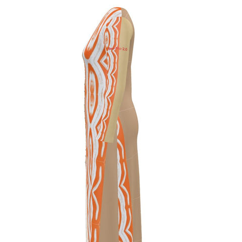Sunrise 360 ‘Orange Swirl On The Beach’ On the Beach' Women's Maxi Cardigan