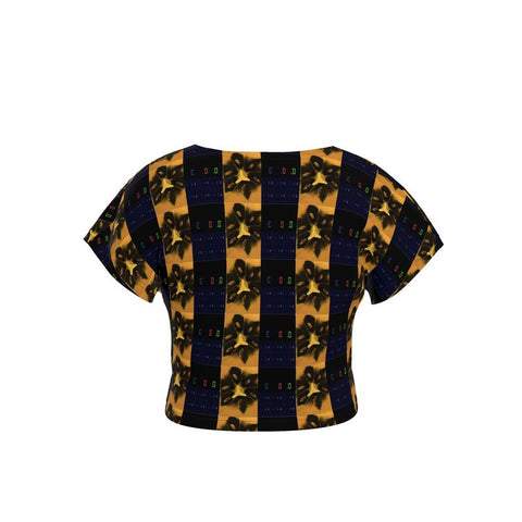 'Blacout-Blueprint' Stamen Ladies Crop Top