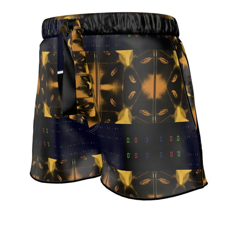 'Blackout-Blueprint' Stamen Women's Luxury Pajama Shorts