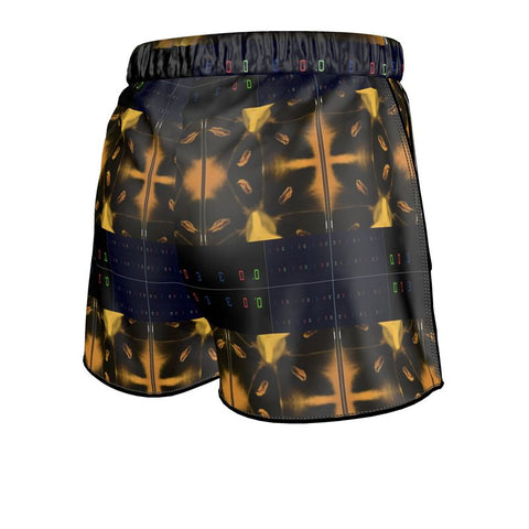 'Blackout-Blueprint' Stamen Women's Luxury Pajama Shorts