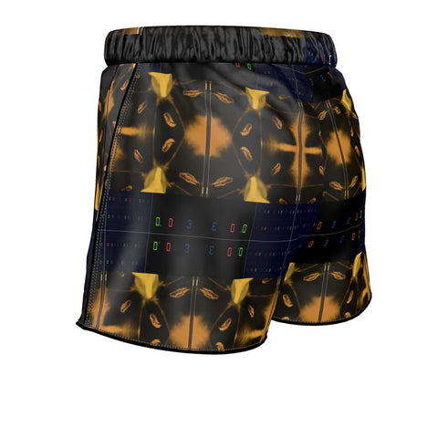 'Blackout-Blueprint' Stamen Women's Luxury Pajama Shorts