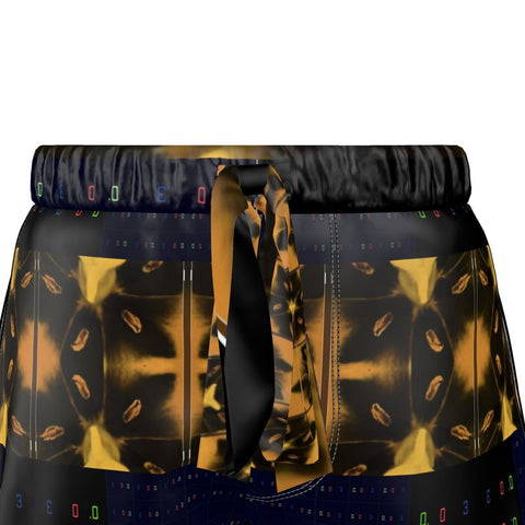 'Blackout-Blueprint' Stamen Women's Luxury Pajama Shorts