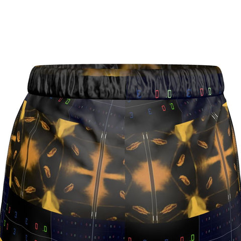 'Blackout-Blueprint' Stamen Women's Luxury Pajama Shorts