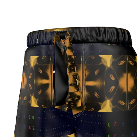 'Blackout-Blueprint' Stamen Women's Luxury Pajama Shorts