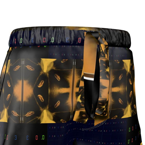 'Blackout-Blueprint' Stamen Women's Luxury Pajama Shorts