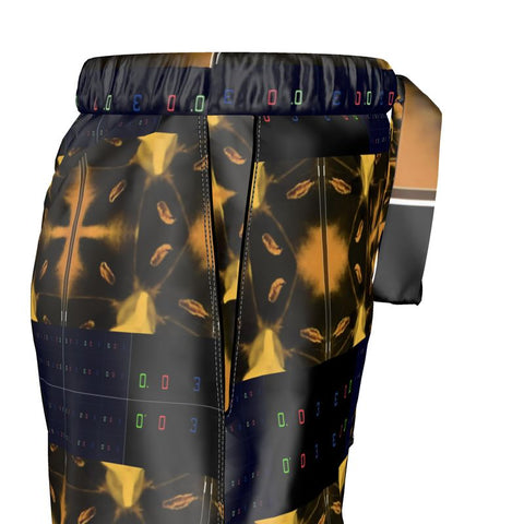 'Blackout-Blueprint' Stamen Women's Luxury Pajama Shorts