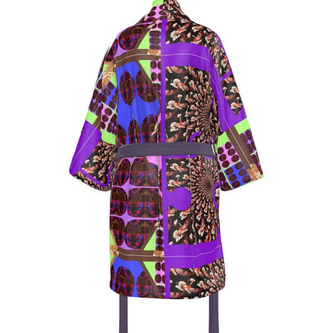 'Purple Peacock-Hot Wired’ Hybrid Kimono Unisex Kimono