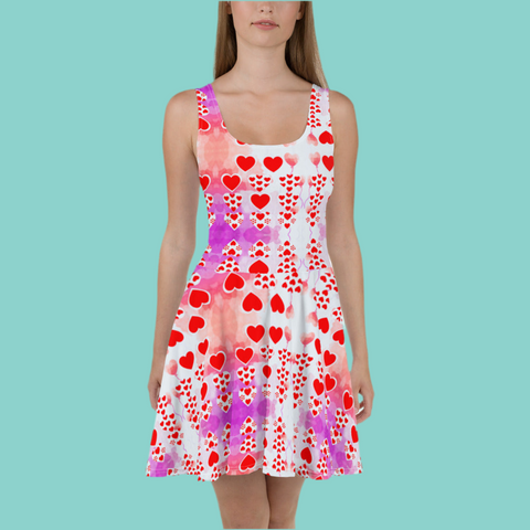 'Hearts On' Skater Dress