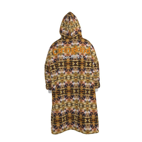 Caringkind ‘Two Halves’ Camo Unisex Sherpa Lined Hoodie Blanket Coat