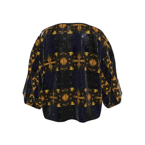 'Blackout-Blueprint' Stamen Kimono Jacket