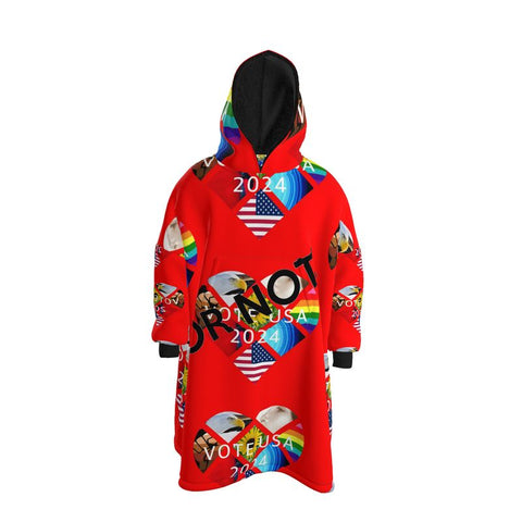 'American Dreams’ Sherpa Lined Hoodie Blanket Coat