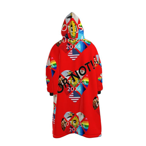 'American Dreams’ Sherpa Lined Hoodie Blanket Coat