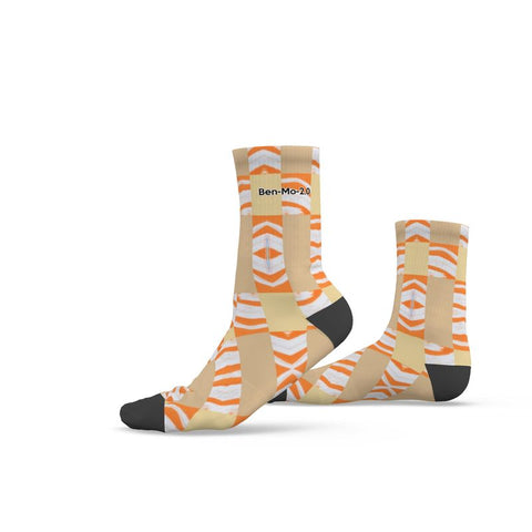 'Orange Swirl On The Beach' Unisex Socks