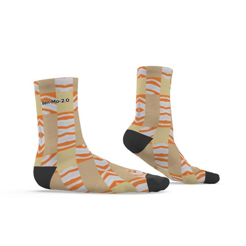 'Orange Swirl On The Beach' Unisex Socks