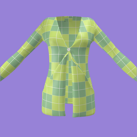 Sunrise 360 ‘Irish Tee Checkerboard' Ladies Cardigan w/ Pockets