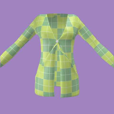 Sunrise 360 ‘Irish Tee Checkerboard' Ladies Cardigan w/ Pockets