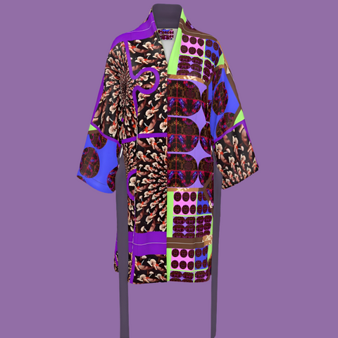 'Purple Peacock-Hot Wired’ Hybrid Kimono Unisex Kimono