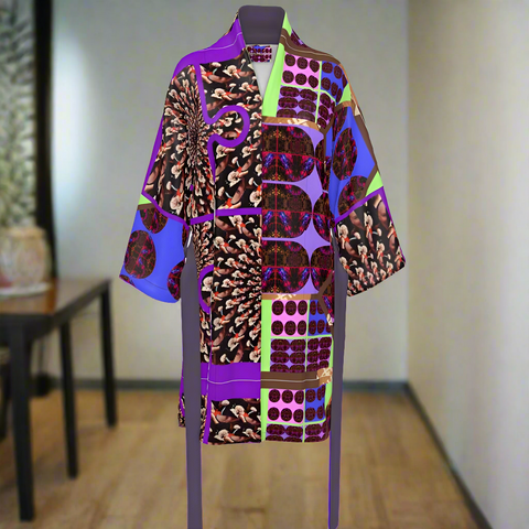 'Purple Peacock-Hot Wired’ Hybrid Kimono Unisex Kimono
