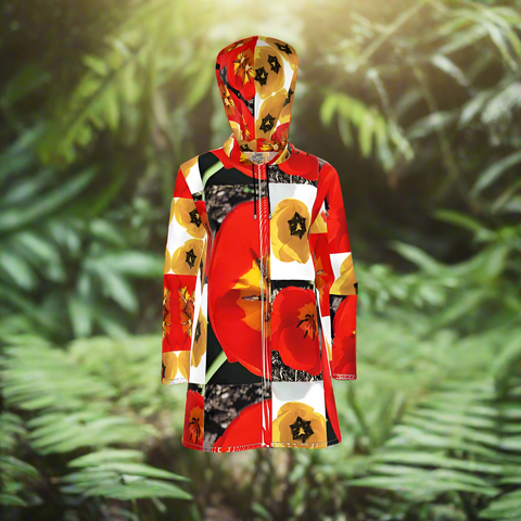 'Dua Tulipa' Women's Hooded Mac Raincoat