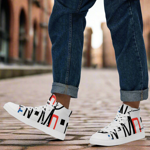 'Logo' Men's High-Top Canvas Shoes