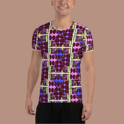 'Hot Wired' All-Over Print Men's Athletic T-shirt