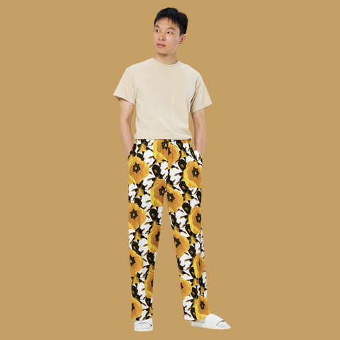 Sunrise 360 ‘Una Tulipa' All-Over Print, Unisex Wide-Leg Lounge Pants