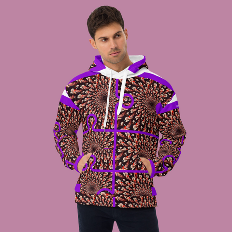 'Purple Peacock' All-Over Print Unisex Hoodie