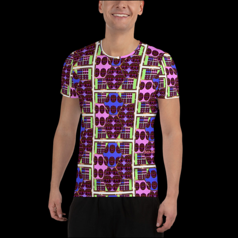 'Hot Wired' All-Over Print Men's Athletic T-shirt