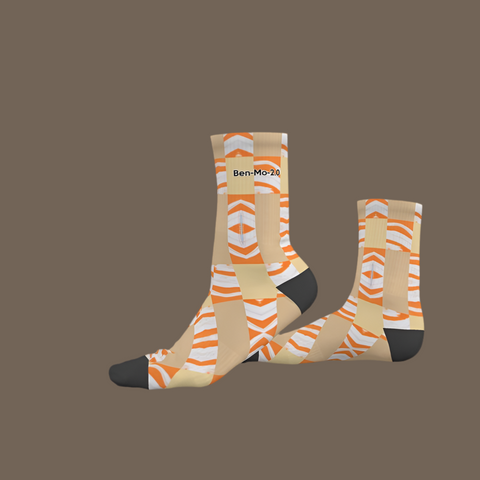'Orange Swirl On The Beach' Unisex Socks