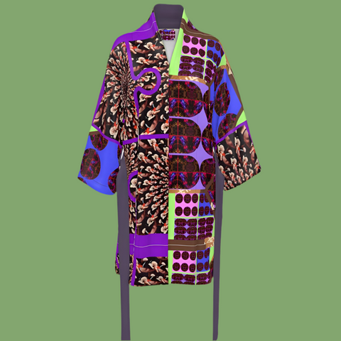 'Purple Peacock-Hot Wired’ Hybrid Kimono Unisex Kimono