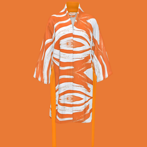 'Orange Swirl' Unisex Kimono