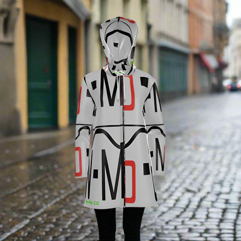 'Logo' Women's Hooded Mac Raincoat