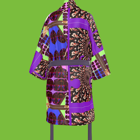 'Purple Peacock-Hot Wired’ Hybrid Kimono Unisex Kimono