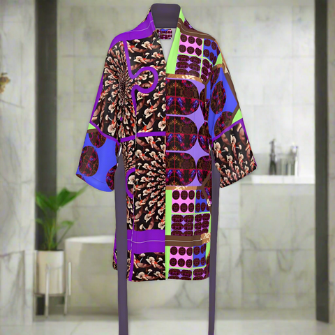 'Purple Peacock-Hot Wired’ Hybrid Kimono Unisex Kimono