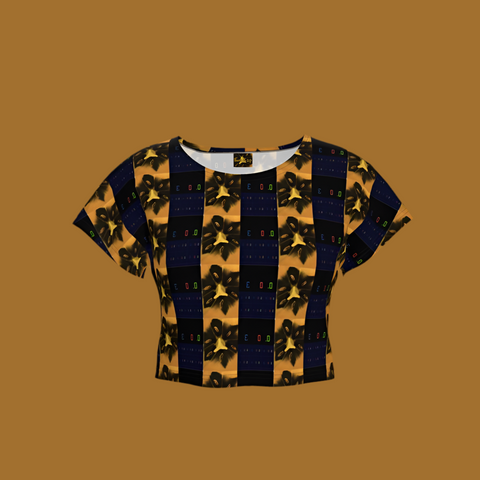 'Blacout-Blueprint' Stamen Ladies Crop Top