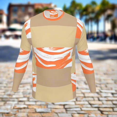 'Orange Swirl On The Beach' Long Sleeve T-shirt