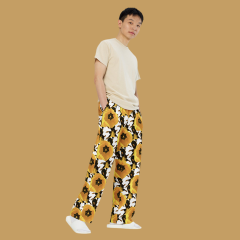 Sunrise 360 ‘Una Tulipa' All-Over Print, Unisex Wide-Leg Lounge Pants