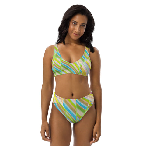 Clover Striper Recycled High-waisted Bikini