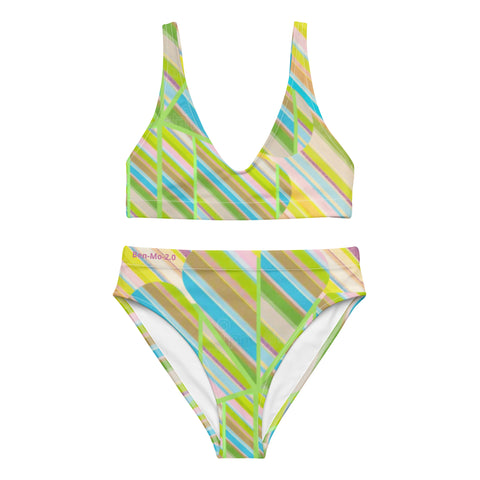 Clover Striper Recycled High-waisted Bikini