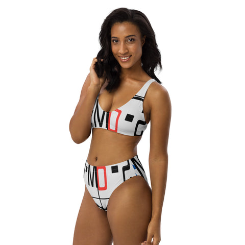 'Logo' Recycled High-Waisted Bikini