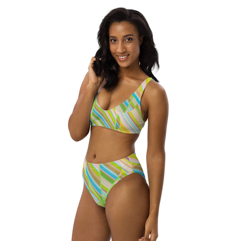 Clover Striper Recycled High-waisted Bikini