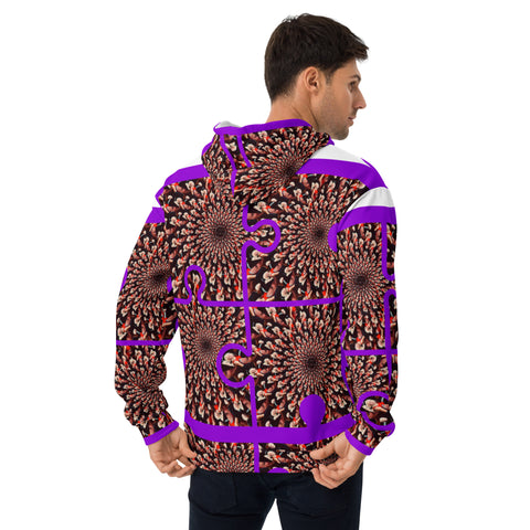 'Purple Peacock' All-Over Print Unisex Hoodie